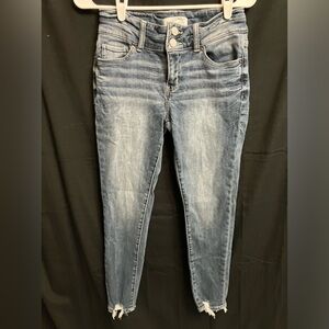 BKE Payton Jeans Sz 26 Universal Fit Mid Rise Ankle Skinny Destroyed 26x26